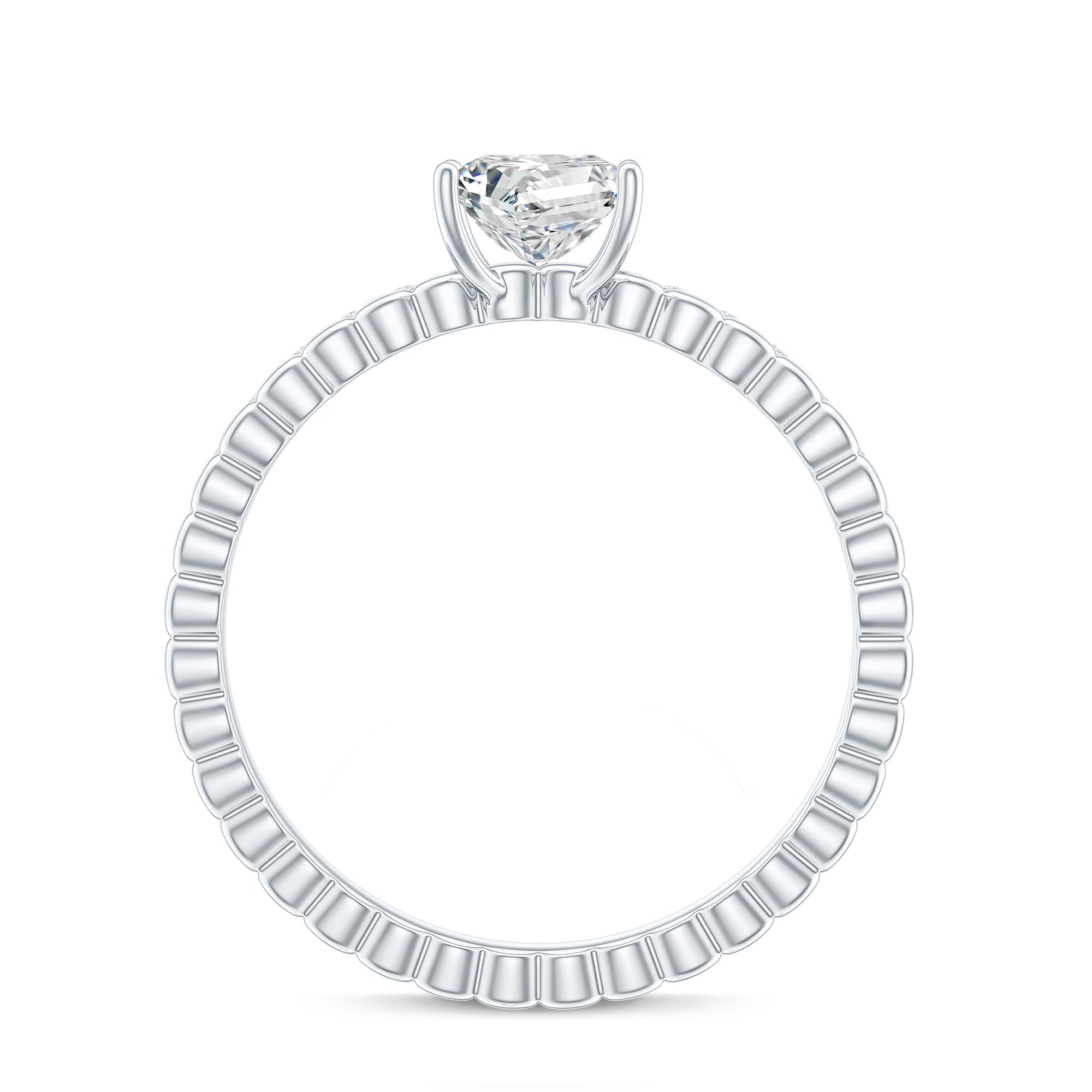 Certified Moissanite Square Cut Engagement Ring For Women