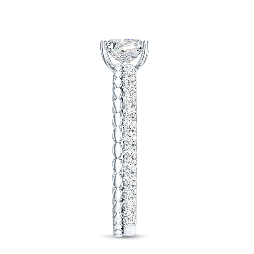 Certified Moissanite Square Cut Engagement Ring For Women