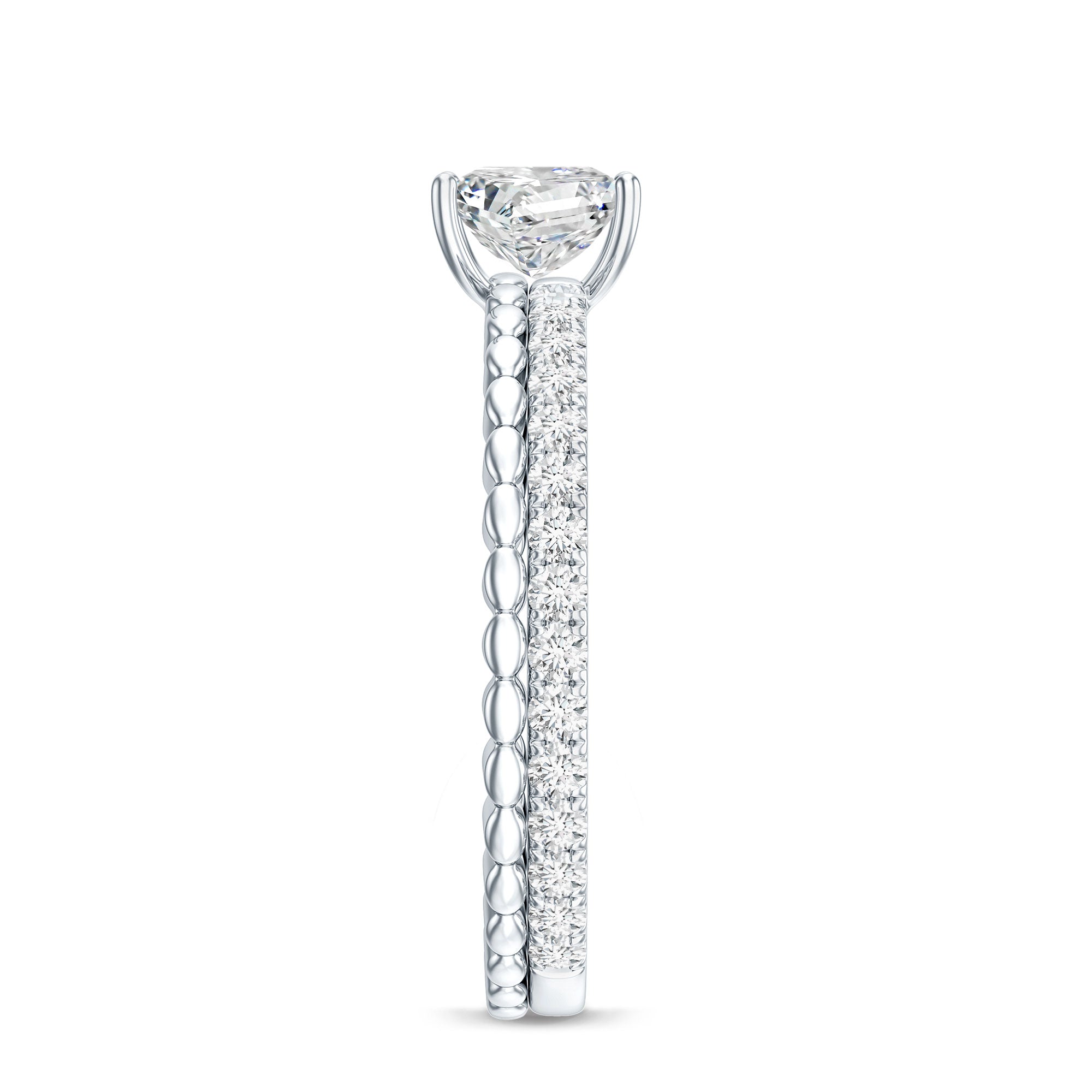 Certified Moissanite Square Cut Engagement Ring For Women