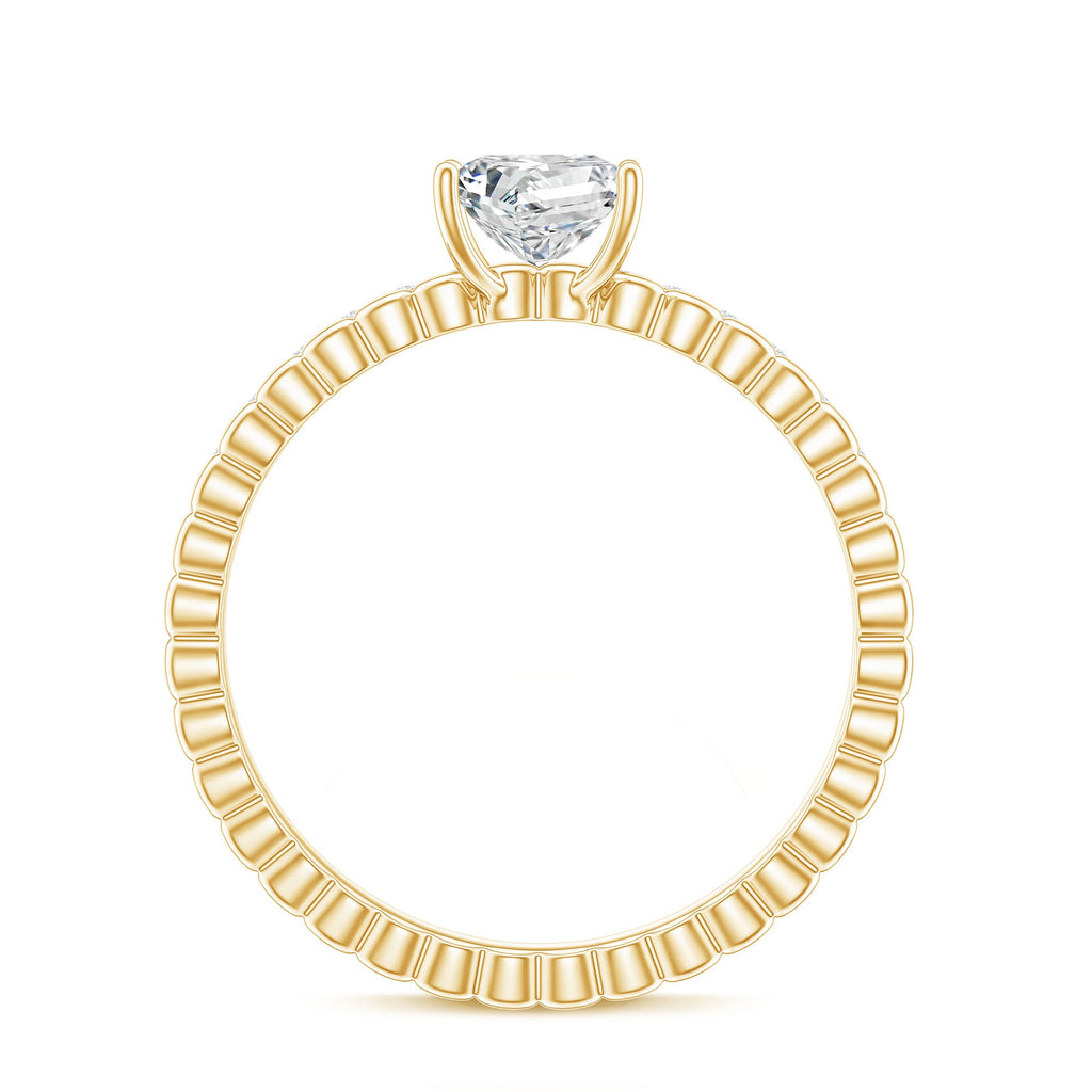 Certified Moissanite Square Cut Engagement Ring For Women