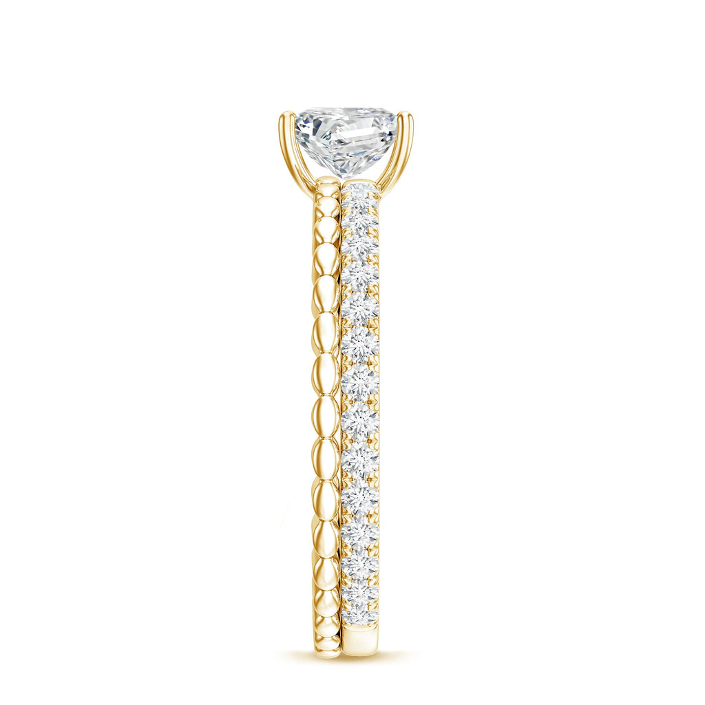 Certified Moissanite Square Cut Engagement Ring For Women