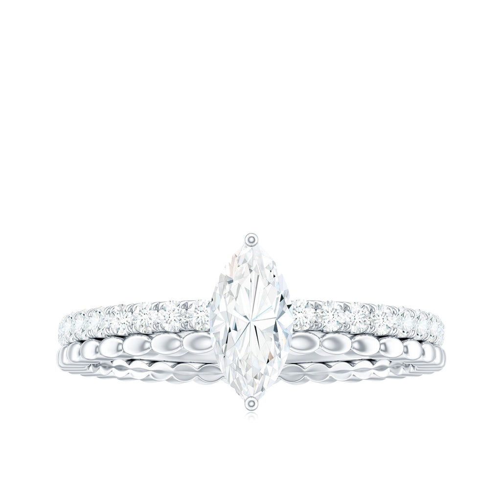 Marquise Cut Moissanite Solitaire Engagement Ring