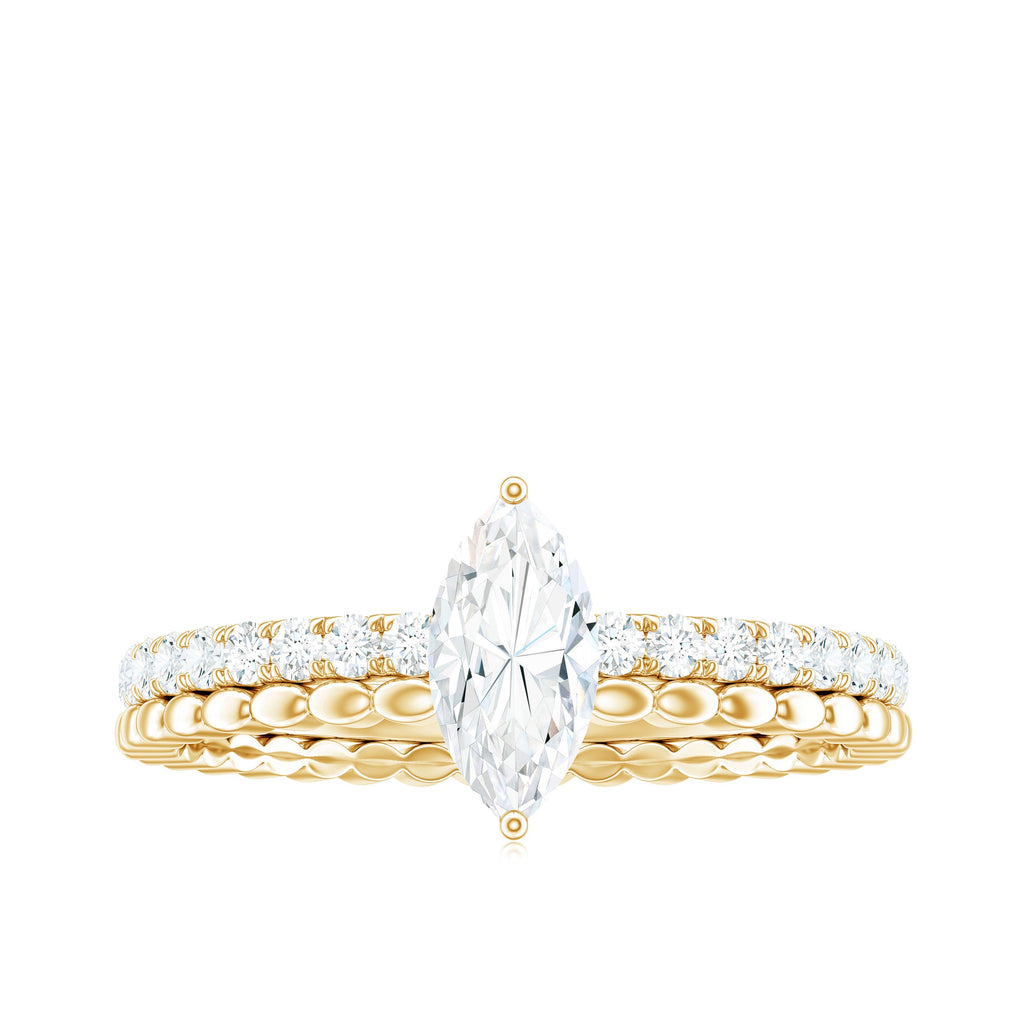 Marquise Cut Moissanite Solitaire Engagement Ring