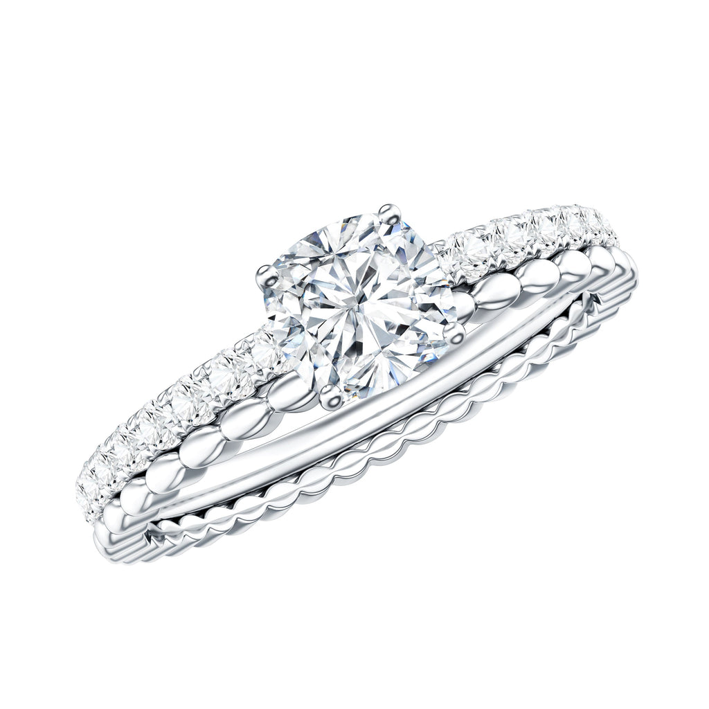 1.7 Carat Certified Cushion Cut Moissanite Solitaire Engagement Ring