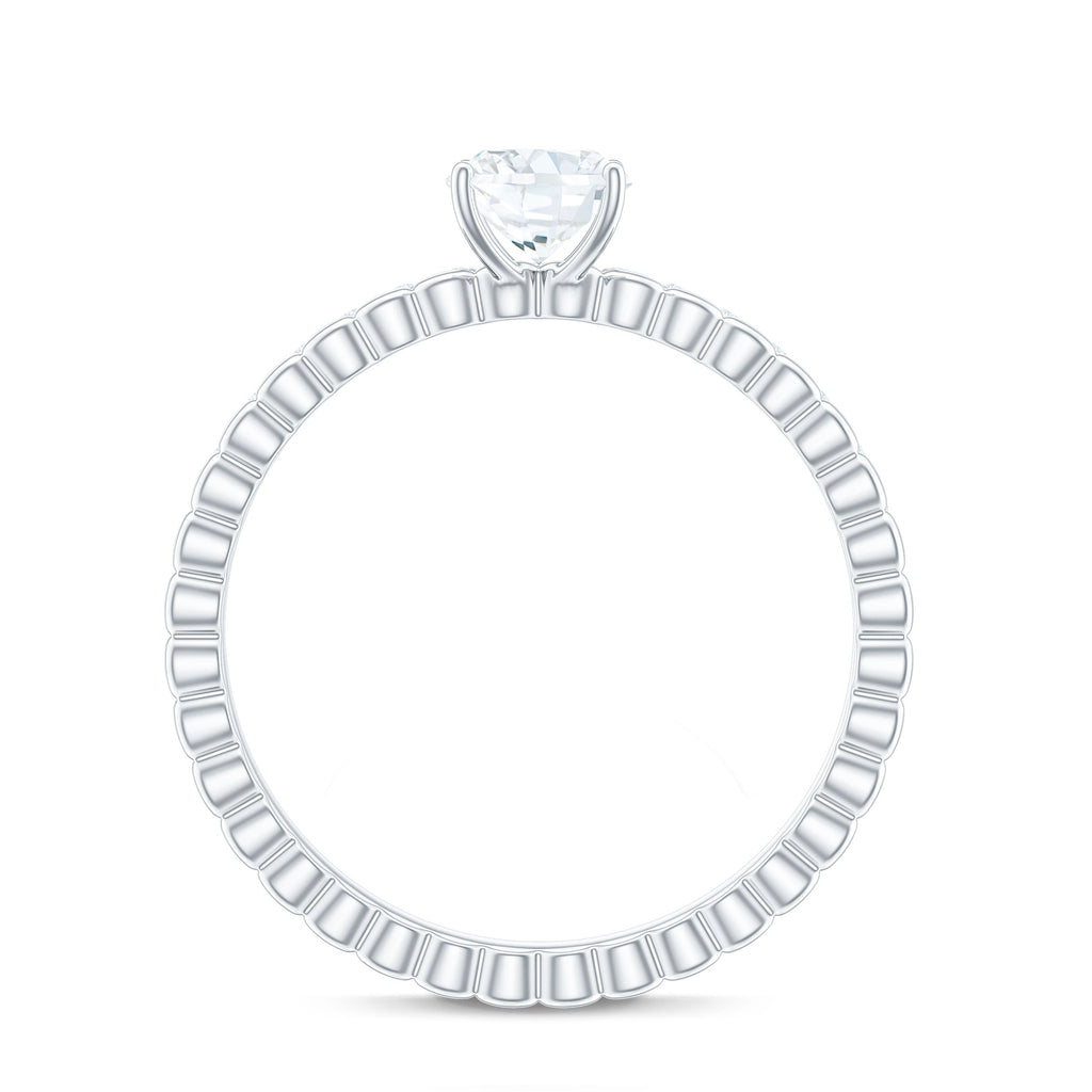 0.9 Carat Solitaire Moissanite Oblong Engagement Ring