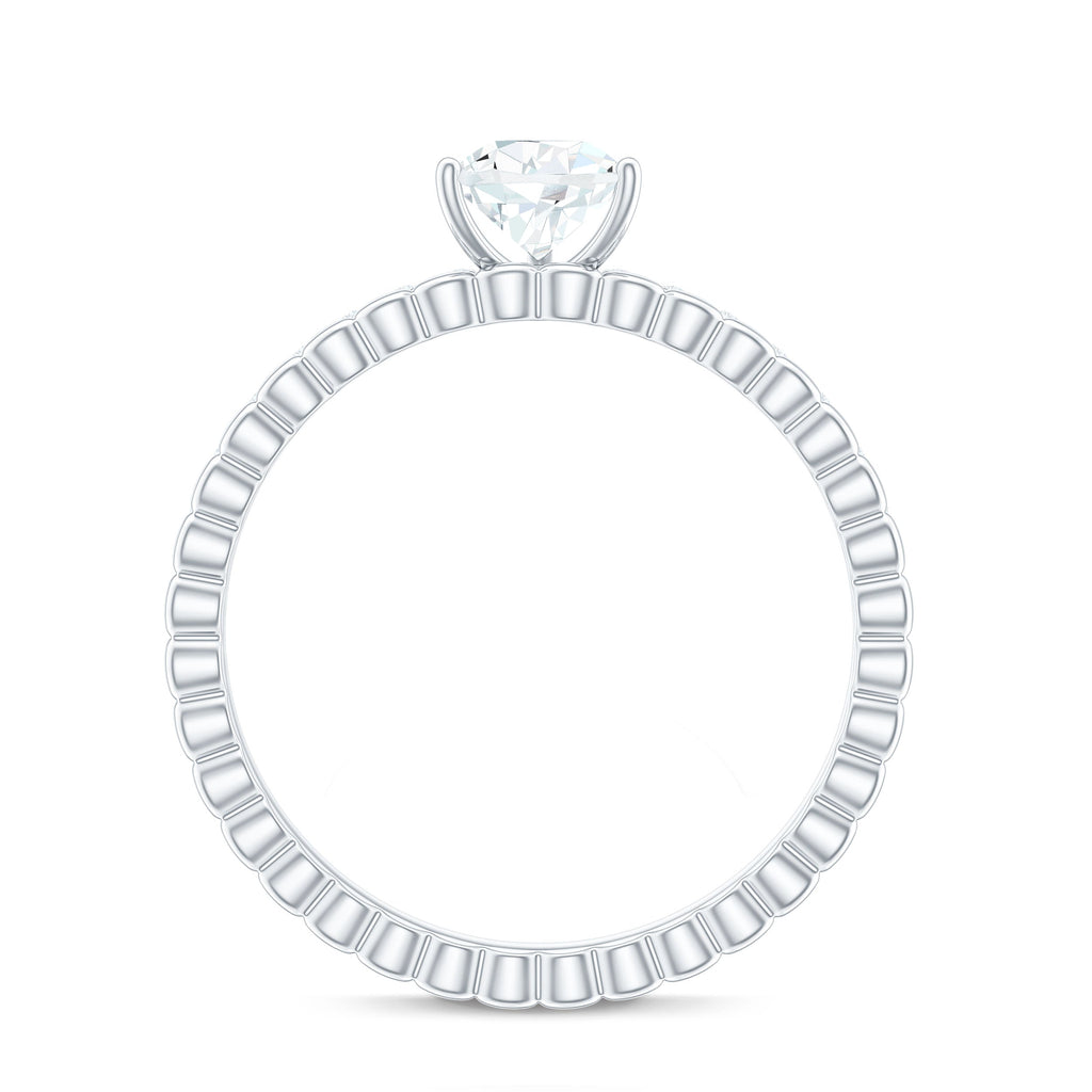 0.7 Carat Pear Cut Moissanite Solitaire Engagement Ring