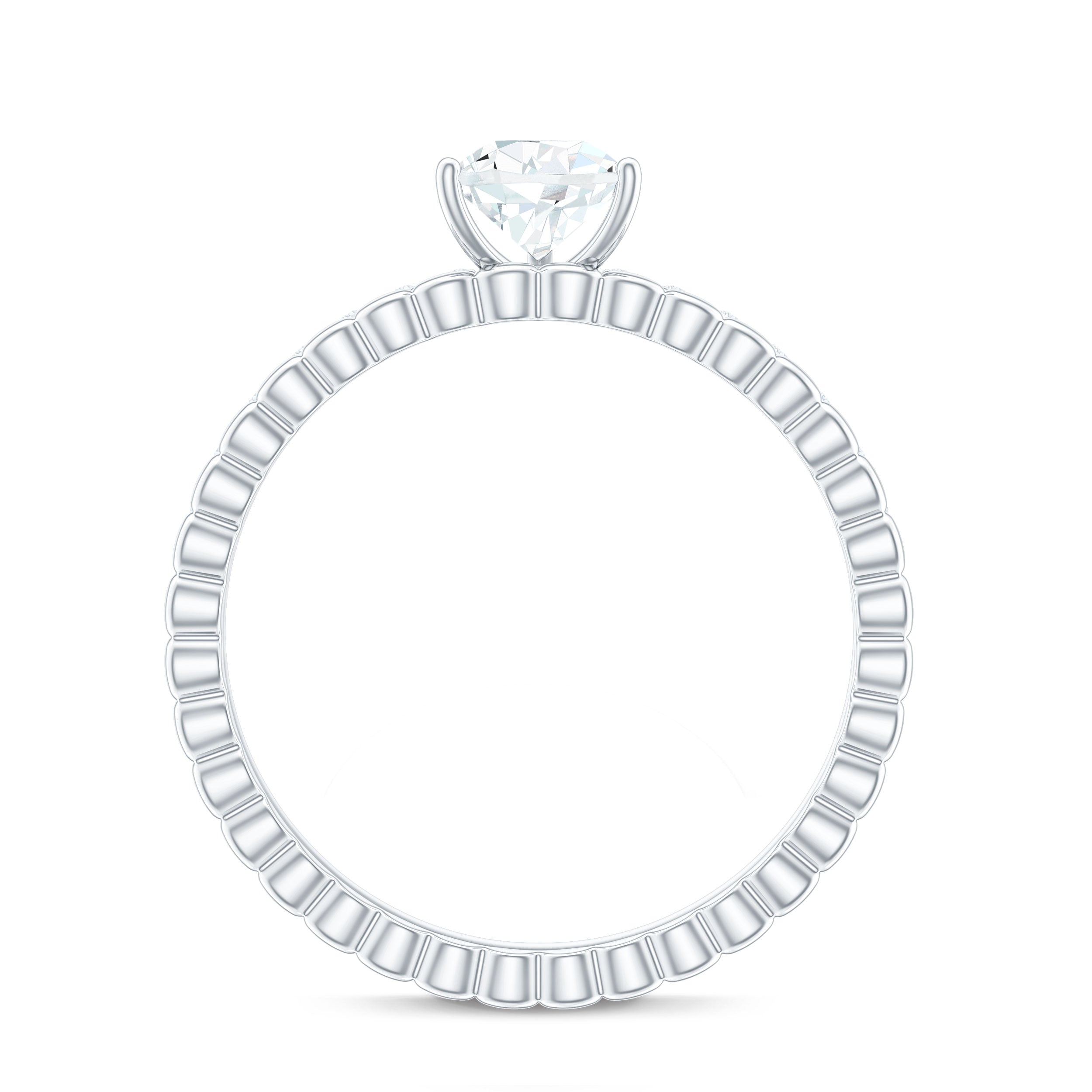 0.7 Carat Pear Cut Moissanite Solitaire Engagement Ring