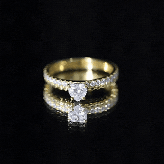 Heart Shape Moissanite Designer Engagement Ring for Women