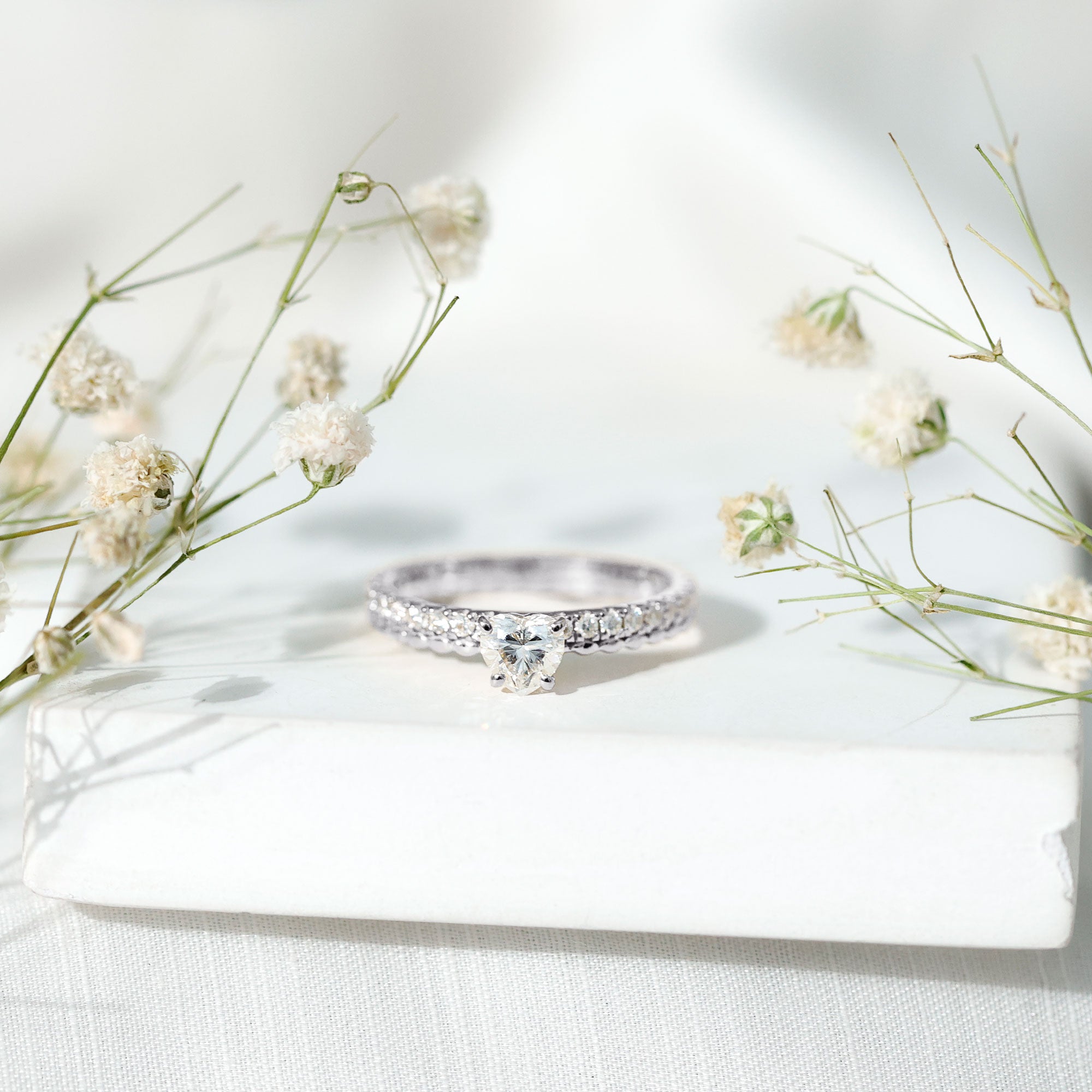 Heart Shape Moissanite Designer Engagement Ring for Women