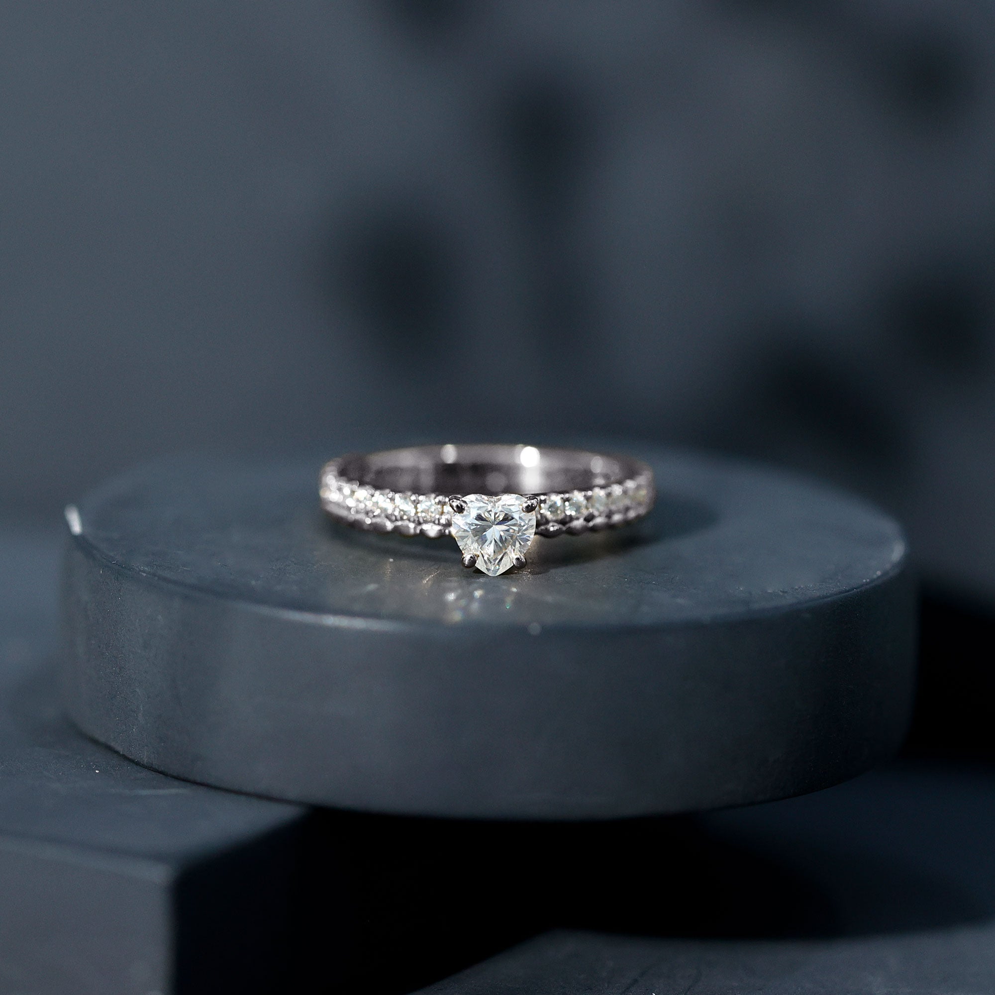 Heart Shape Moissanite Designer Engagement Ring for Women