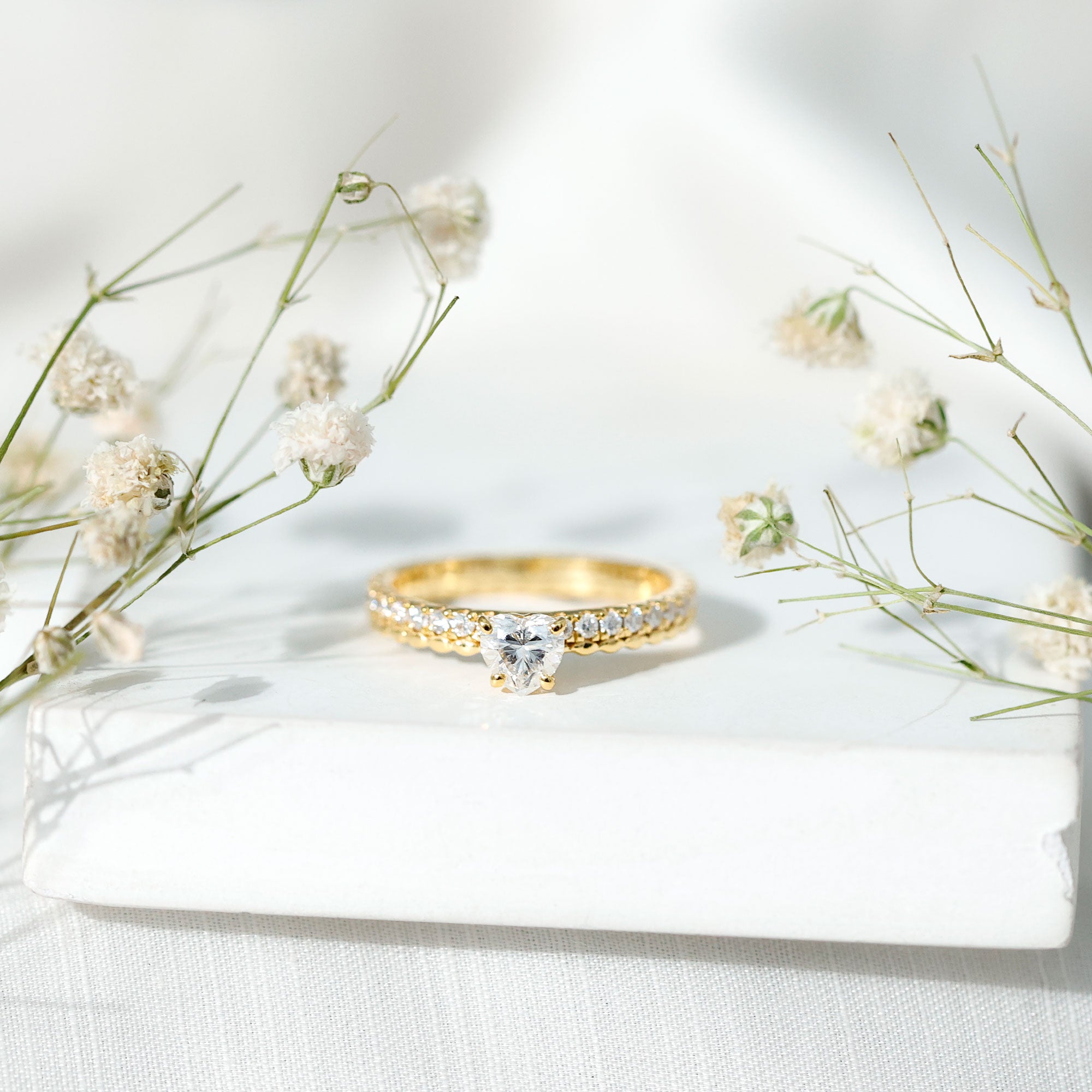 Heart Shape Moissanite Designer Engagement Ring for Women