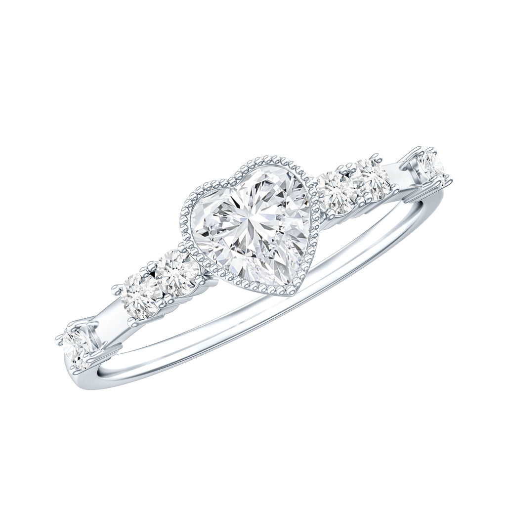 Heart Shaped Moissanite Pre Engagement Ring