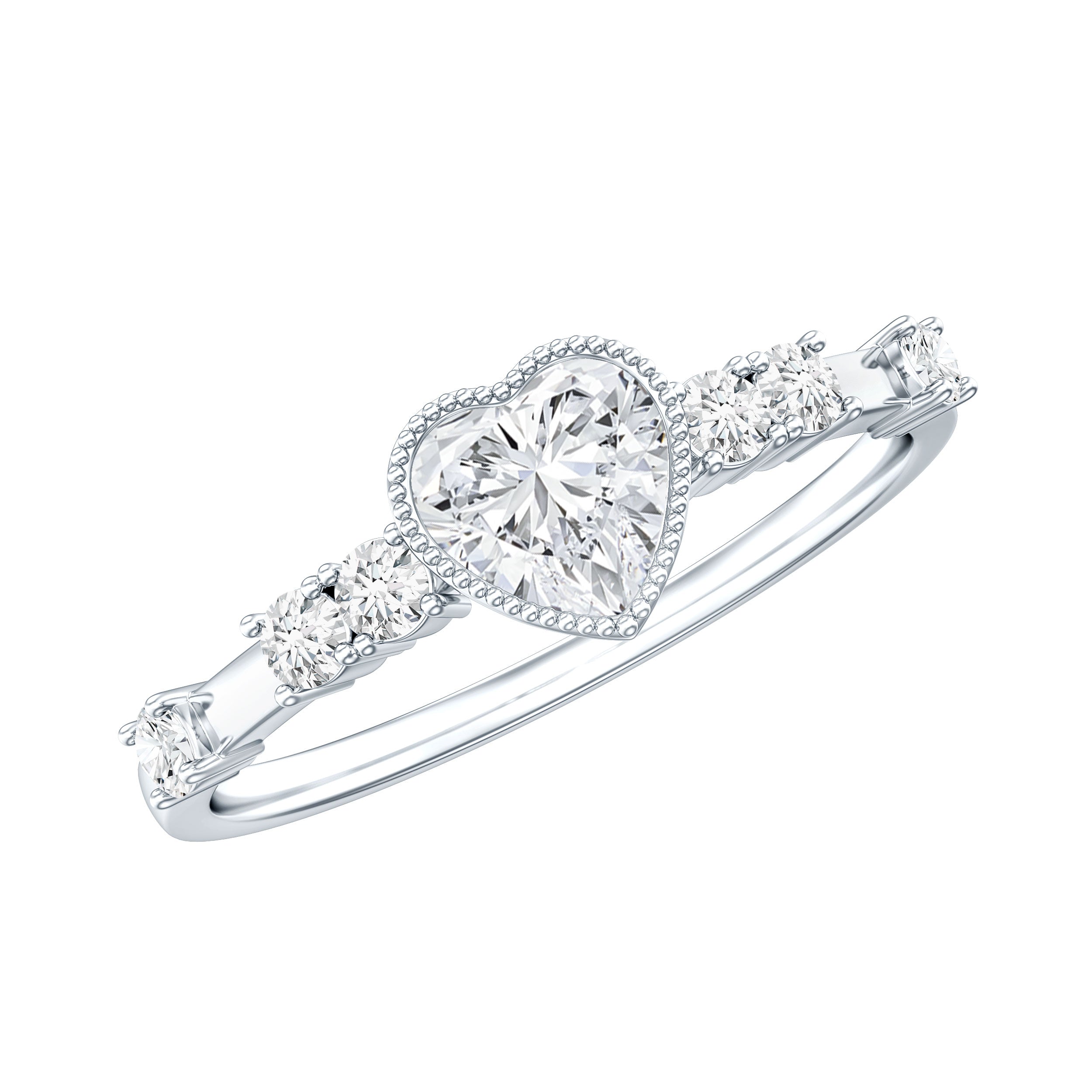Heart Shaped Moissanite Pre Engagement Ring