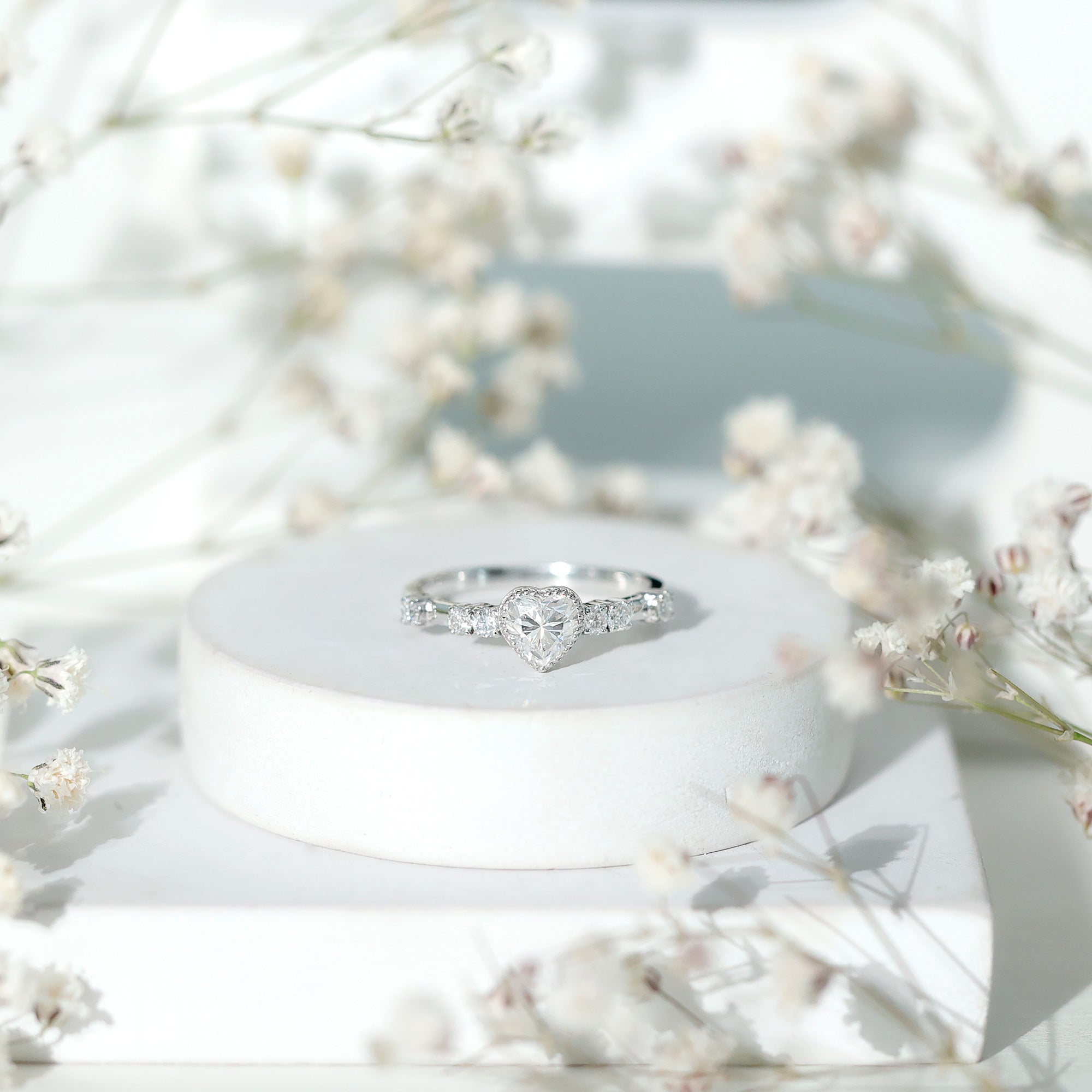 Heart Shaped Moissanite Pre Engagement Ring
