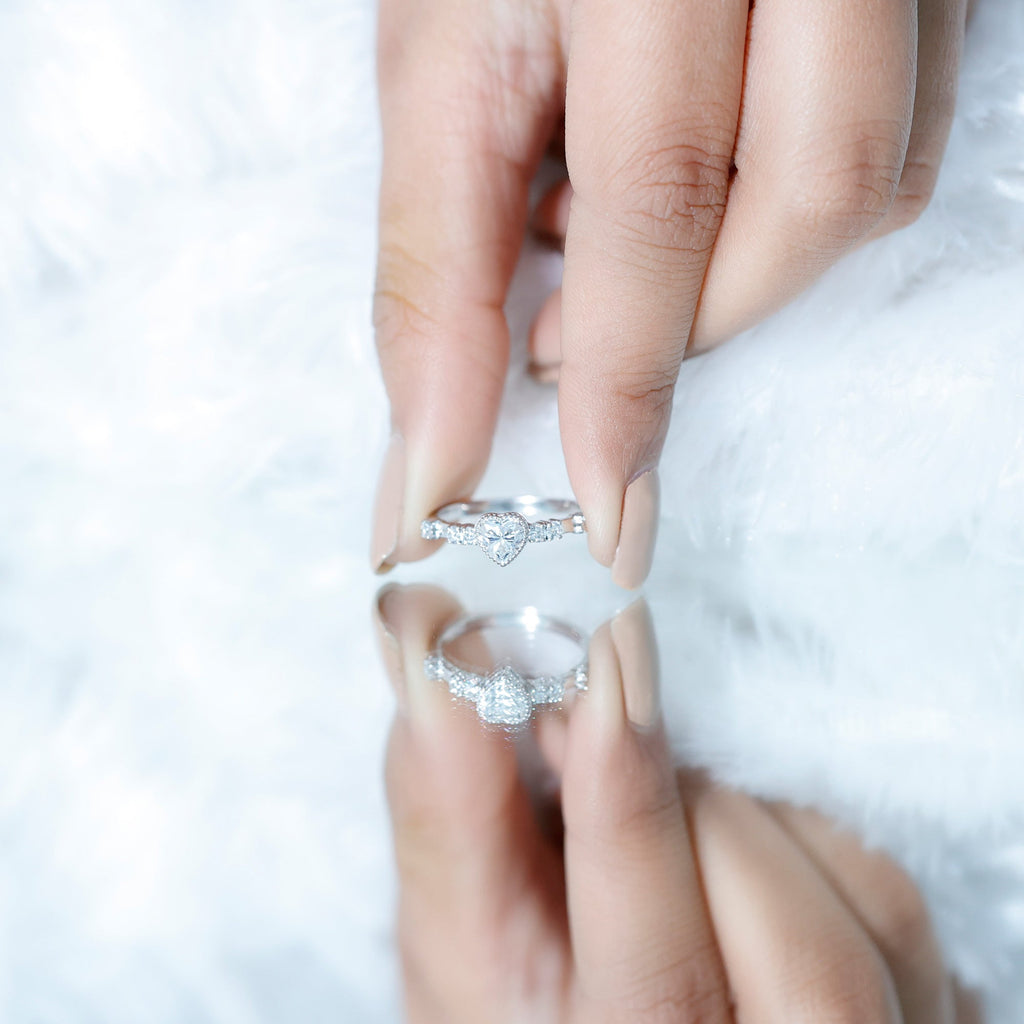 Heart Shaped Moissanite Pre Engagement Ring