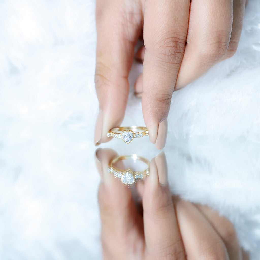 Heart Shaped Moissanite Pre Engagement Ring
