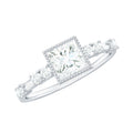 Square Moissanite Engagement Ring With Side Stones