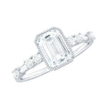 Womens Moissanite 1.8 Carat Emerald Cut Engagement Ring in Bezel Setting