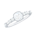 1.7 Carat Cushion Cut Moissanite Solitaire Engagement Ring in Bezel Setting