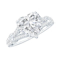 Heart Shape Moissanite Solitaire Engagement Ring in Split Shank
