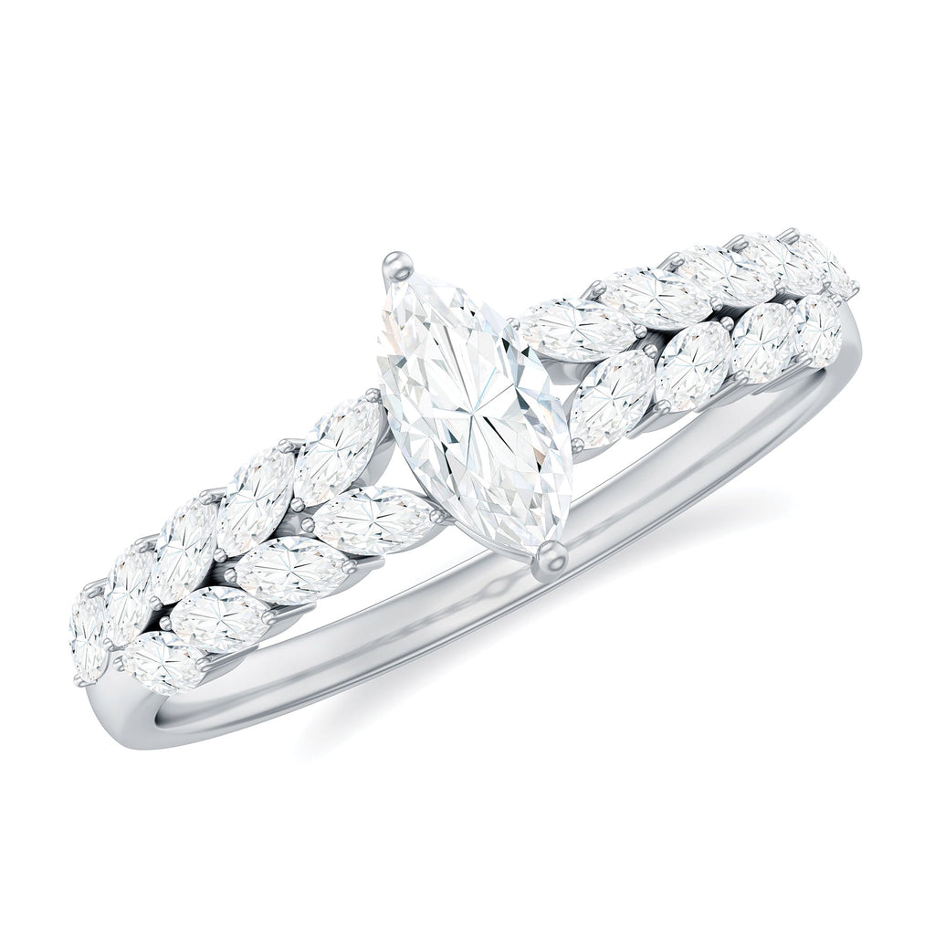 Marquise Cut Moissanite Solitaire Braided Engagement Ring