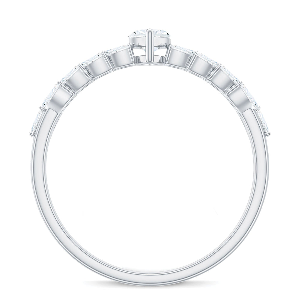 Marquise Cut Moissanite Solitaire Braided Engagement Ring
