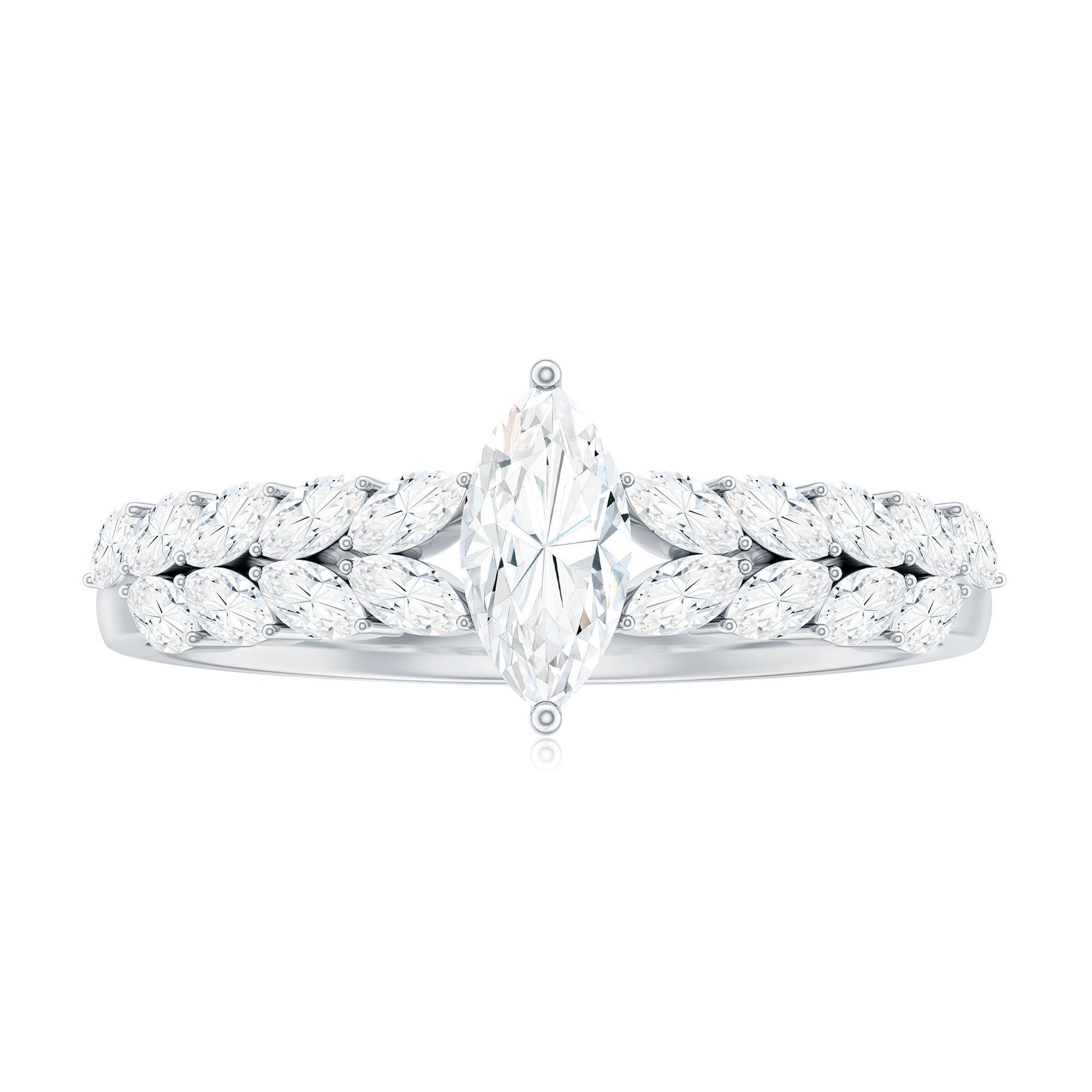 Marquise Cut Moissanite Solitaire Braided Engagement Ring