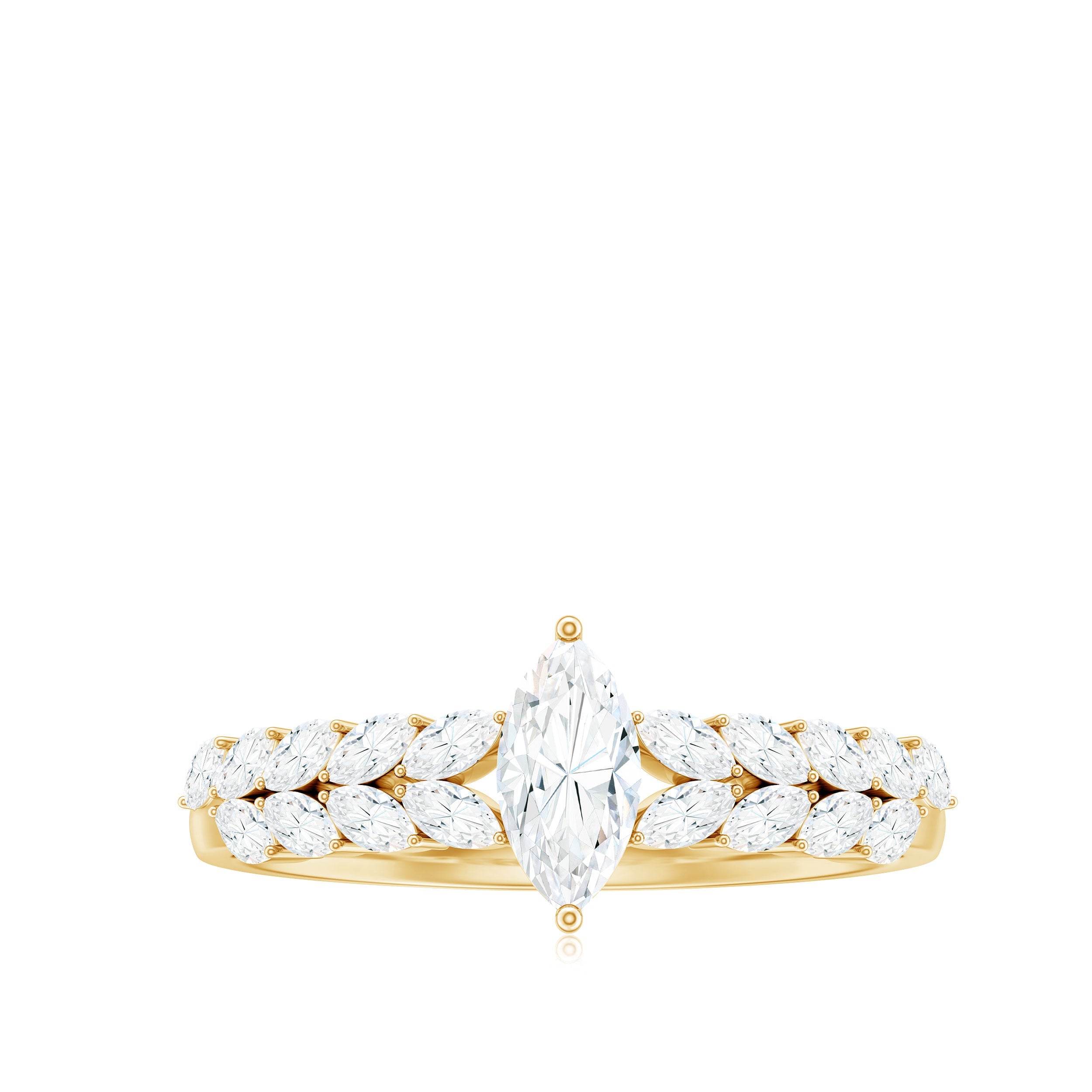 Marquise Cut Moissanite Solitaire Braided Engagement Ring