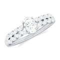 0.4 Carat Oval Cut Certified Moissanite Engagement Split Shank Ring