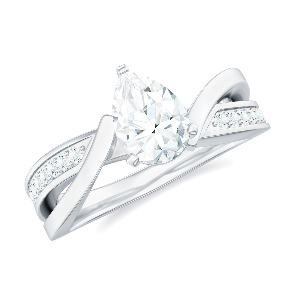 Pear Shaped Moissanite Infinity Engagement Ring