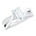 1.8 Carat Emerald Cut Moissanite Infinity Engagement Ring