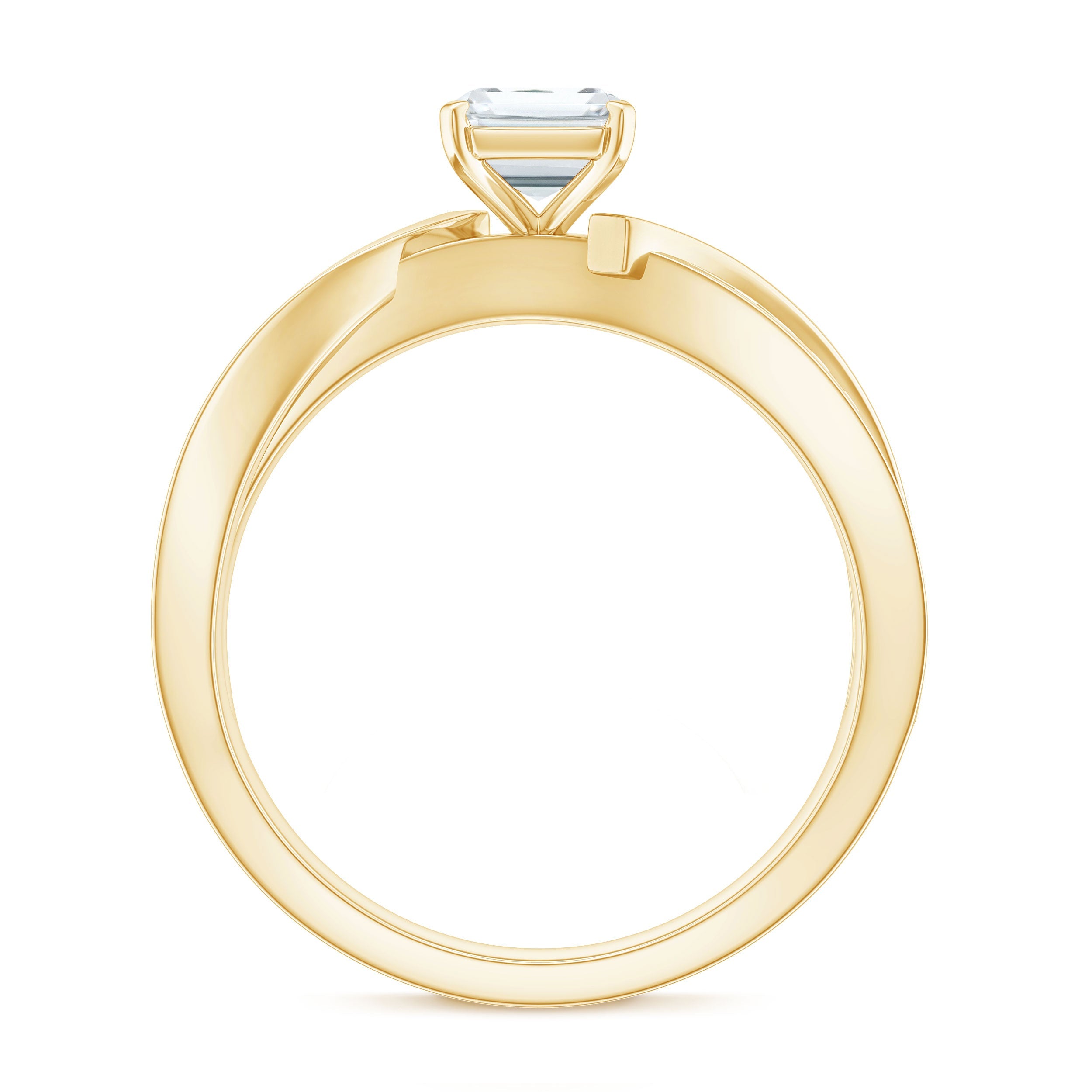 1.8 Carat Emerald Cut Moissanite Infinity Engagement Ring