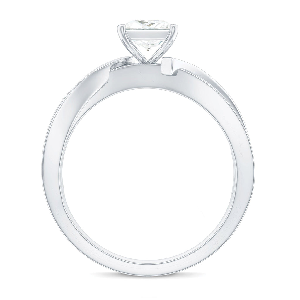 0.7 Carat Princess Cut Moissanite Solitaire Infinity Engagement Ring