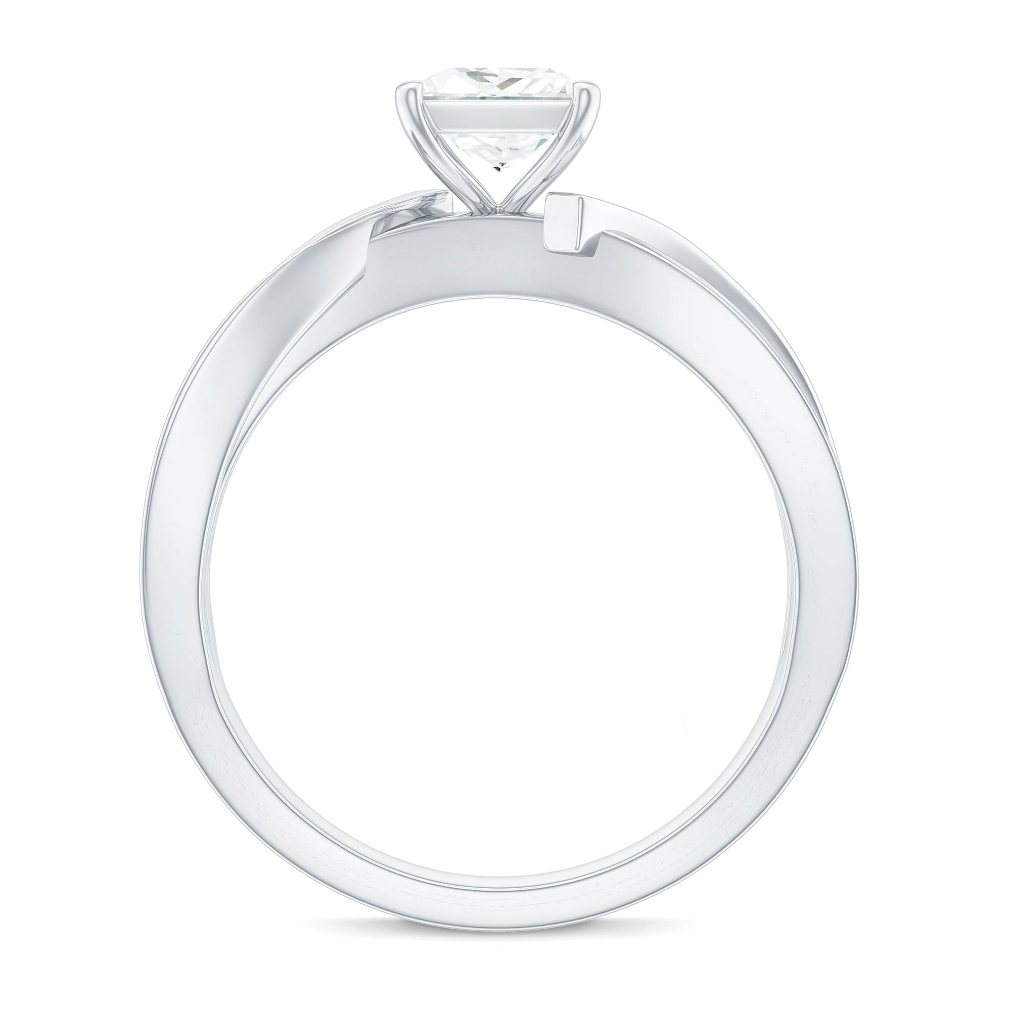 0.7 Carat Princess Cut Moissanite Solitaire Infinity Engagement Ring