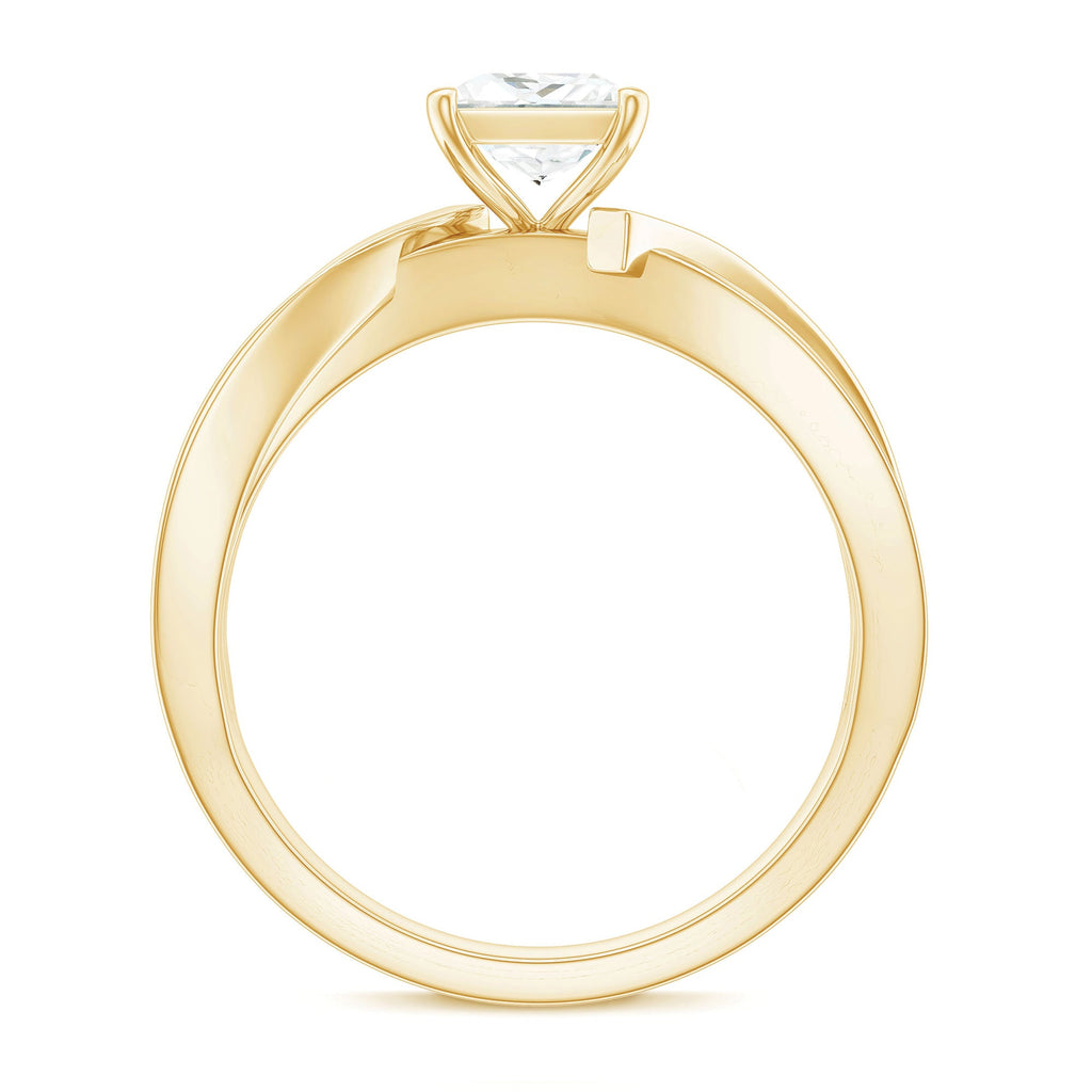 0.7 Carat Princess Cut Moissanite Solitaire Infinity Engagement Ring
