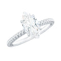 1 Carat Marquise Cut Moissanite Solitaire Engagement Ring with Twisted Rope Shank
