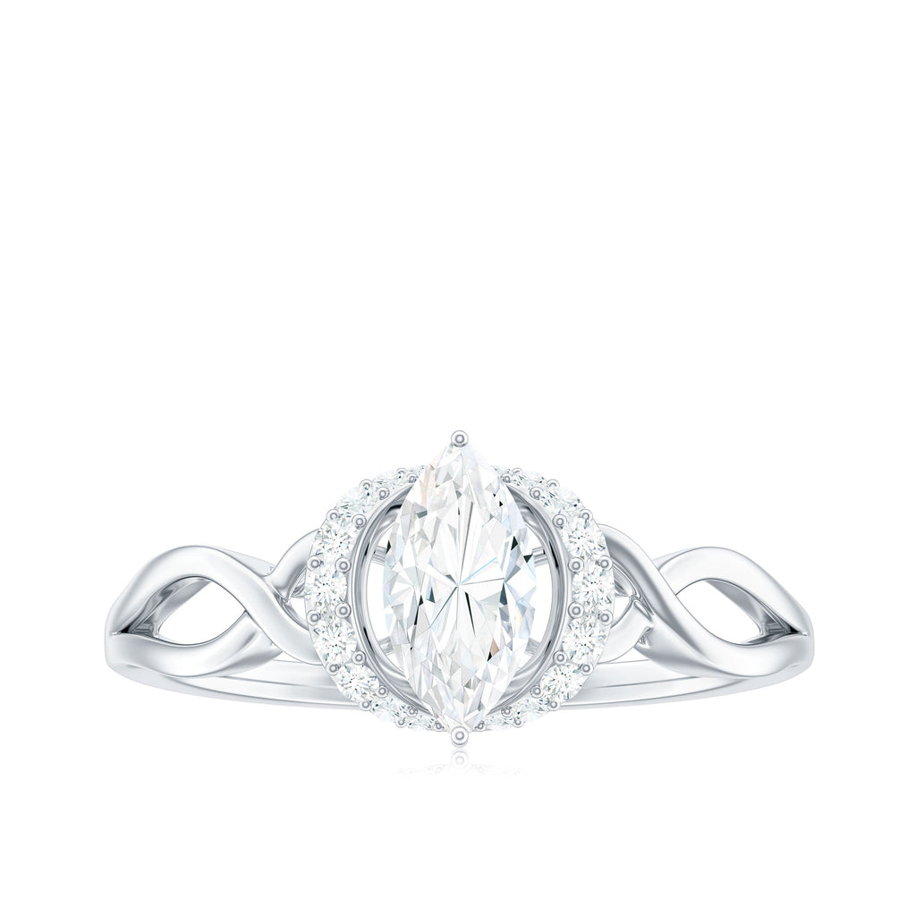 Marquise Cut Moissanite Infinity Engagement Ring