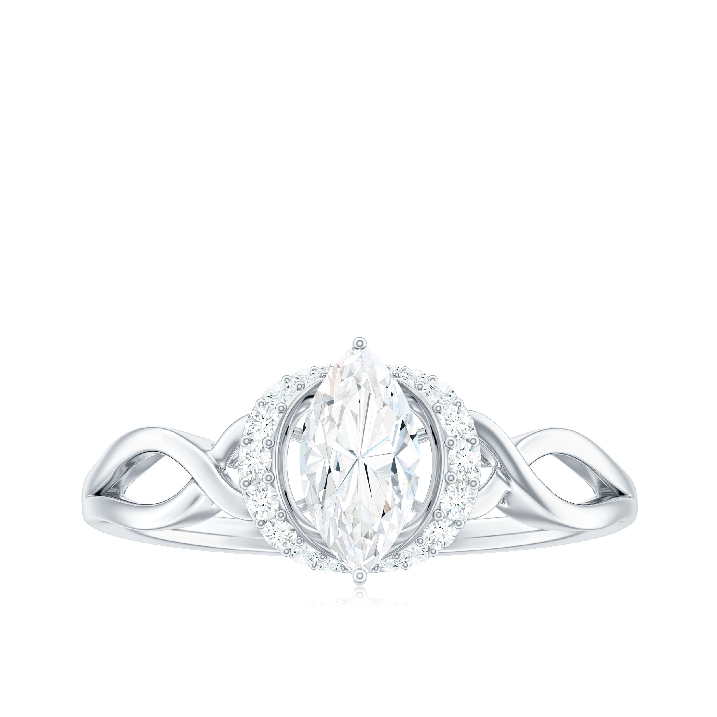 Marquise Cut Moissanite Infinity Engagement Ring