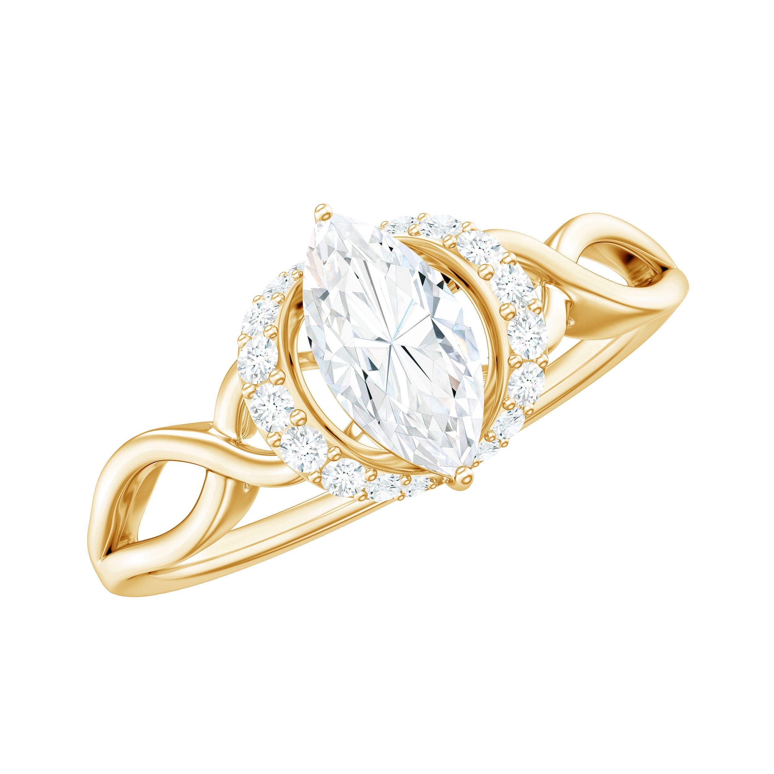 Marquise Cut Moissanite Infinity Engagement Ring
