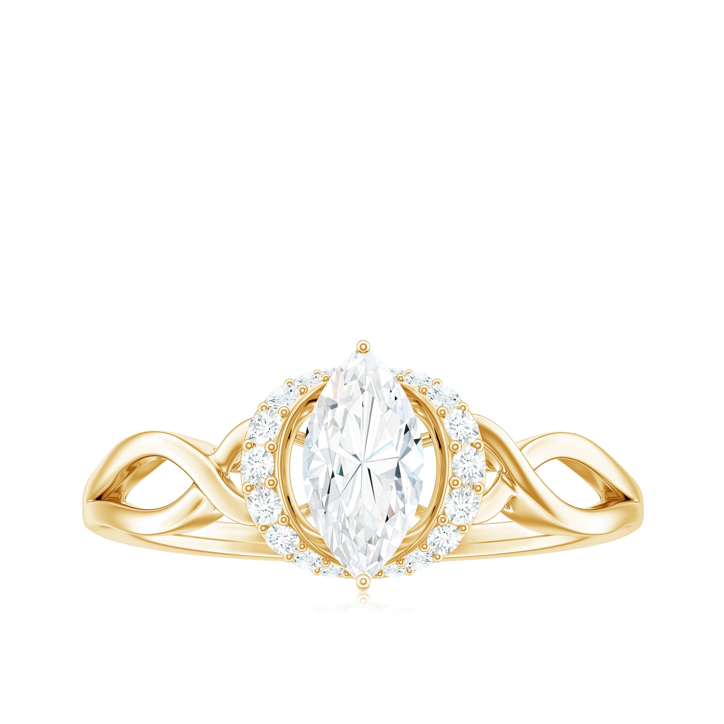 Marquise Cut Moissanite Infinity Engagement Ring