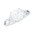 3 Carat Cushion Cut Moissanite Solitaire Engagement Ring with Infinity Shank