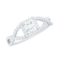 0.3 Carat Moissanite Square Cut Engagement Ring with Crossover Shank