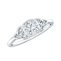 Brilliant Cut Moissanite Celtic Knot Engagement Ring in Bezel Setting