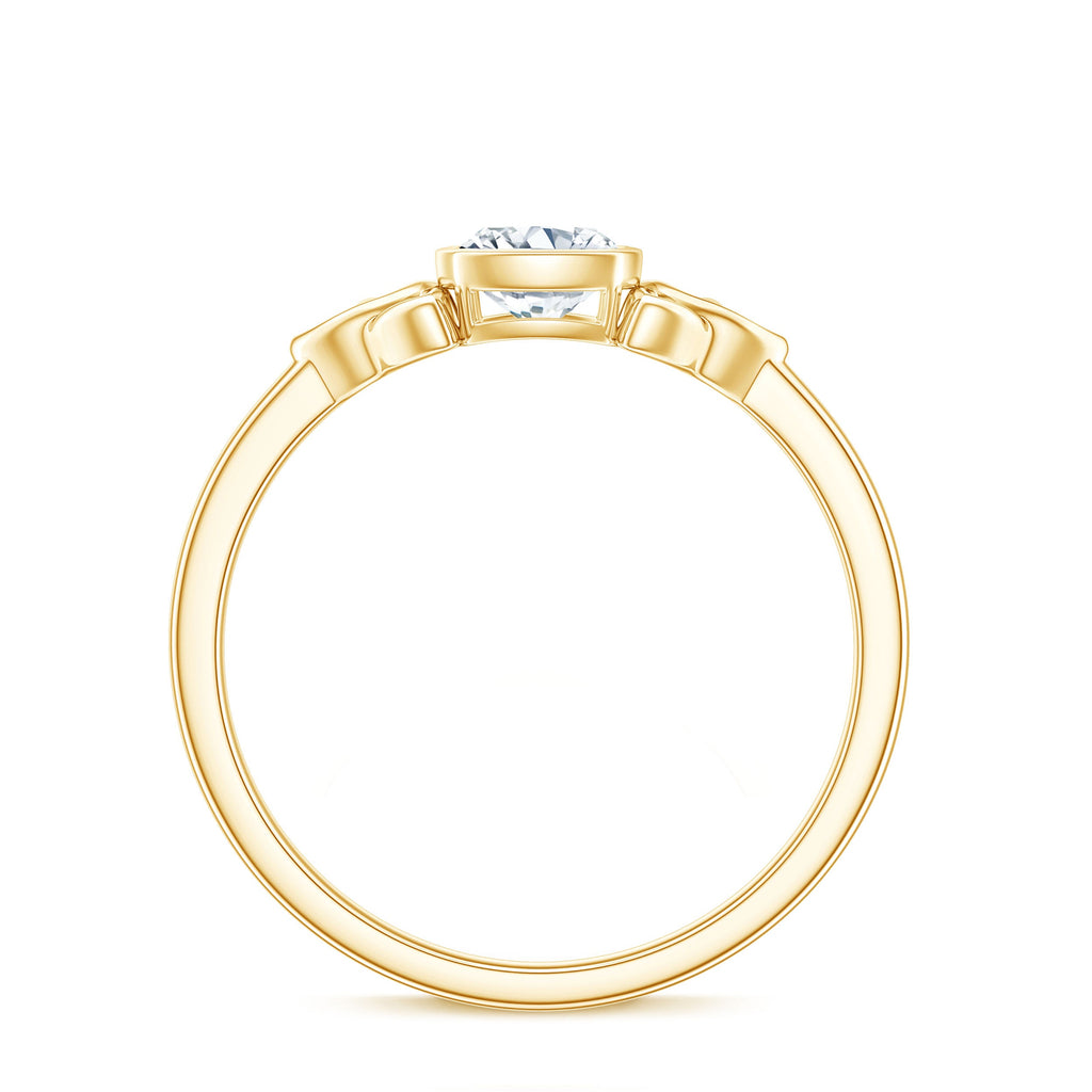 Brilliant Cut Moissanite Celtic Knot Engagement Ring in Bezel Setting