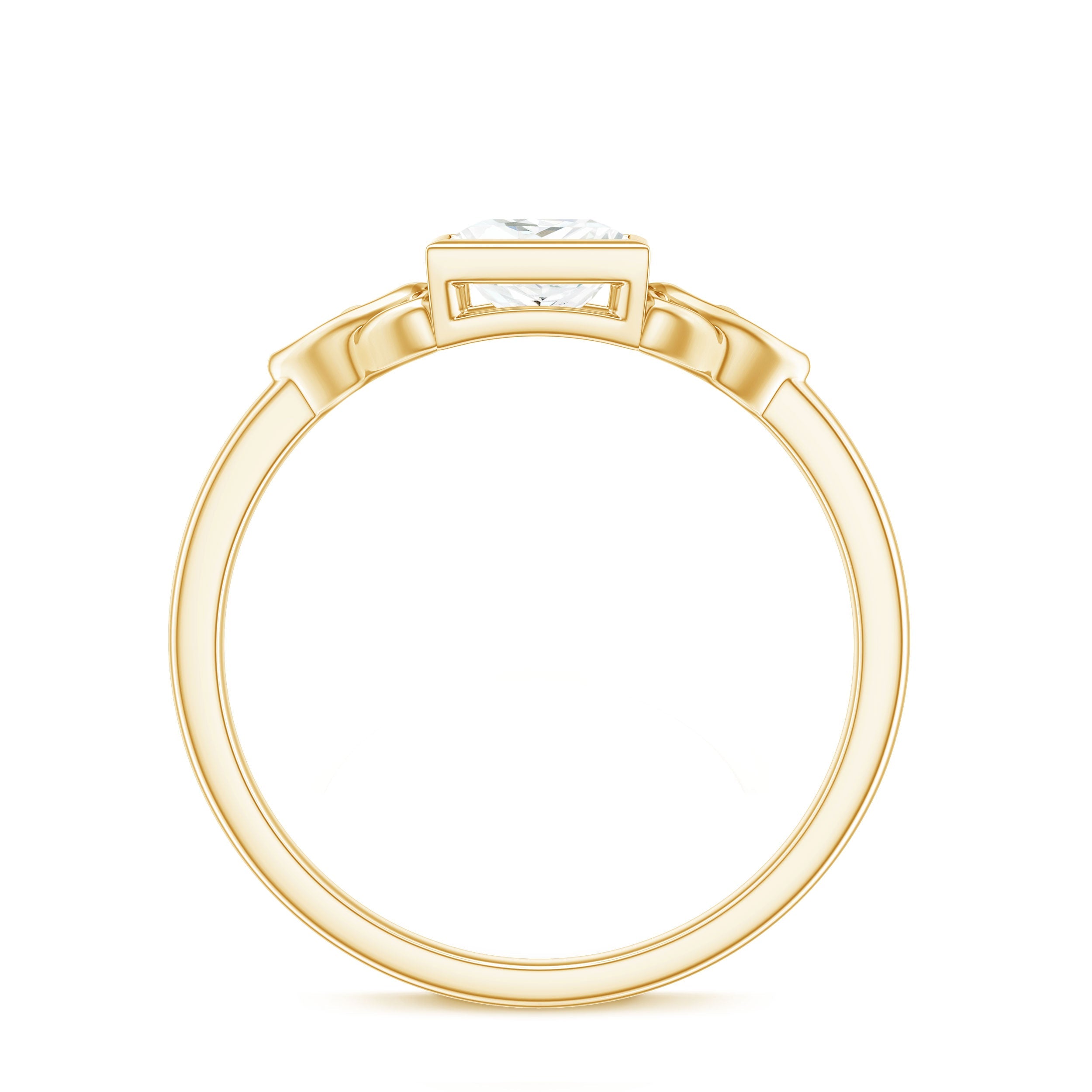 0.7 Carat Princess Cut Certified Moissanite Solitaire Ring with Celtic Knot Style