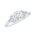 Bezel Set Moissanite Promise Ring with Celtic Knot Details