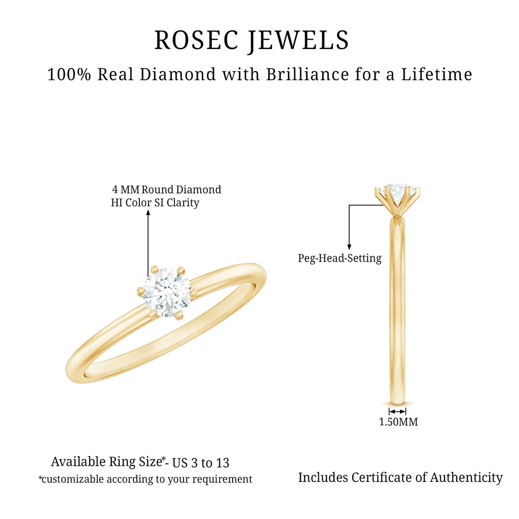 Solitaire Round Diamond Promise Ring