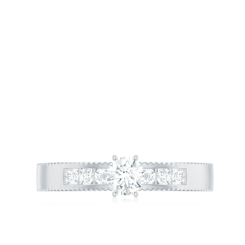 Natural Diamond Solitaire Engagement Ring for Women