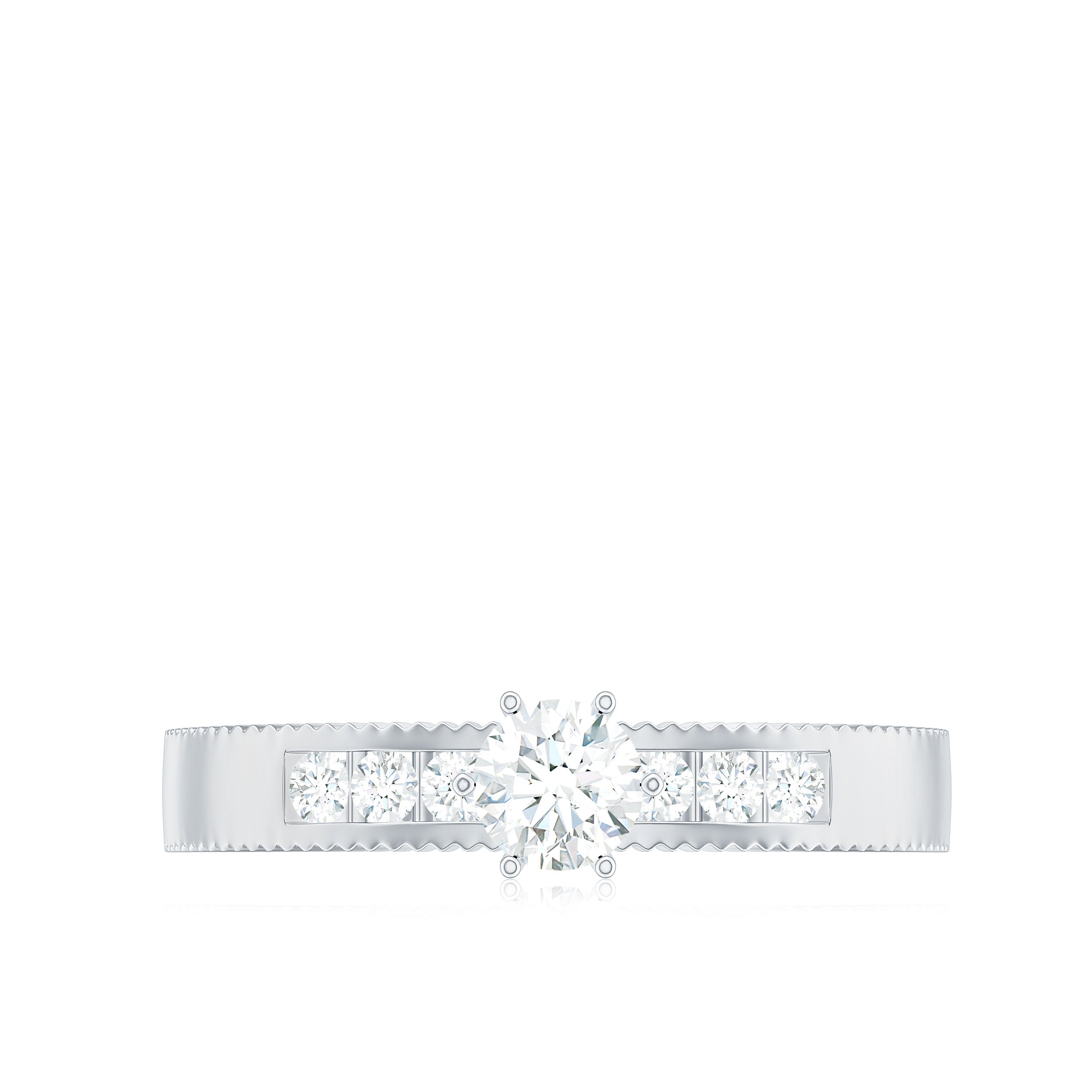 Natural Diamond Solitaire Engagement Ring for Women