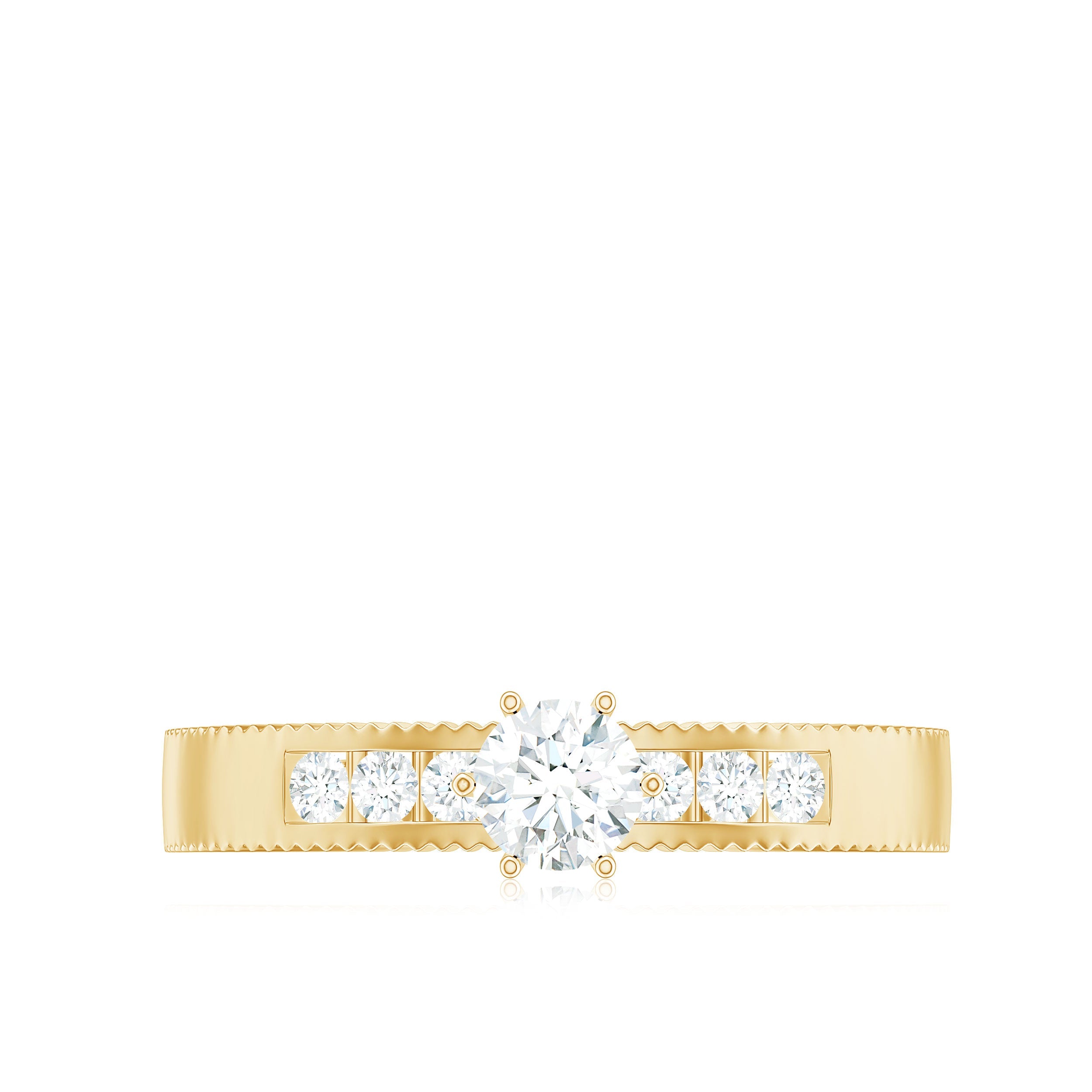 Natural Diamond Solitaire Engagement Ring for Women